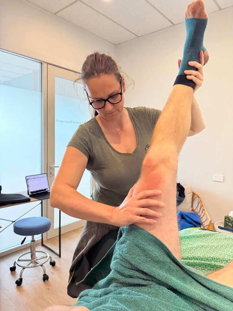 Adrienn providing personalised manual therapy and movement support treatment at LifeState Clinic Nelson.