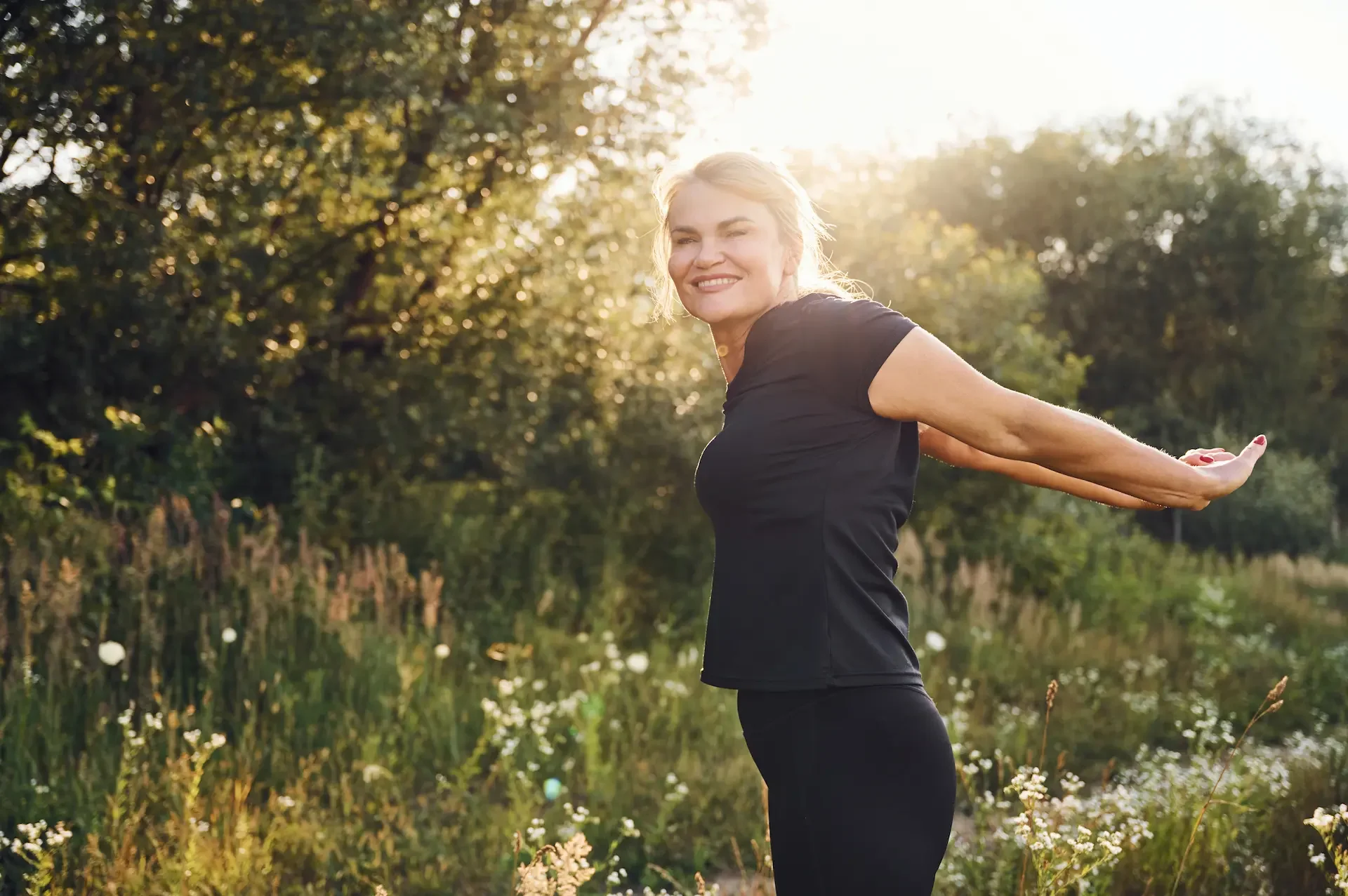 Person moving comfortably outdoors as part of preventive body care in Nelson