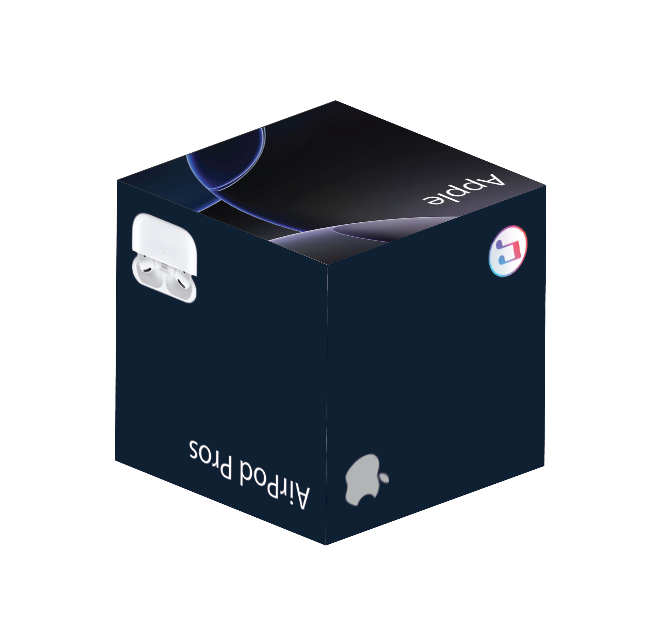 Packaging box for wireless earbuds with the brand name "Airdrie" and a logo, showing a white bud design on the front.