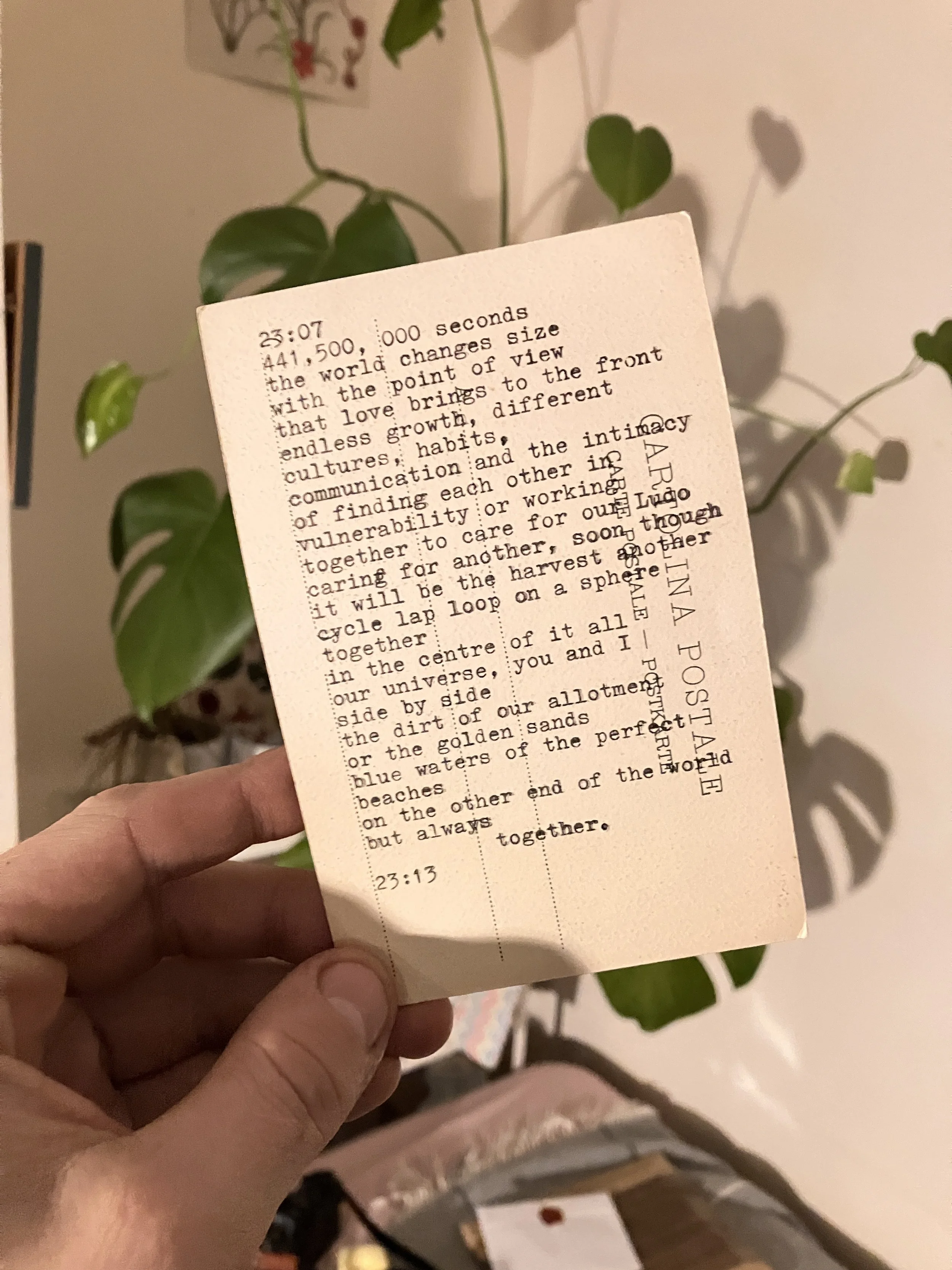 bespoke poem (vintage postcard)