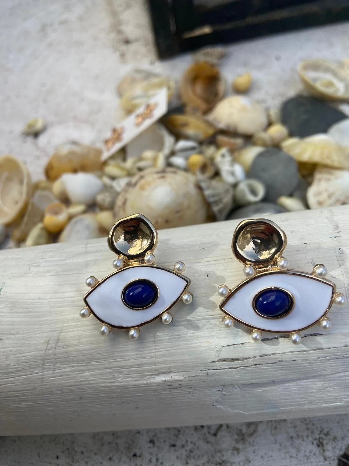 Eden Statement Earrings (Gold & Pearl Coastal Jewellery)