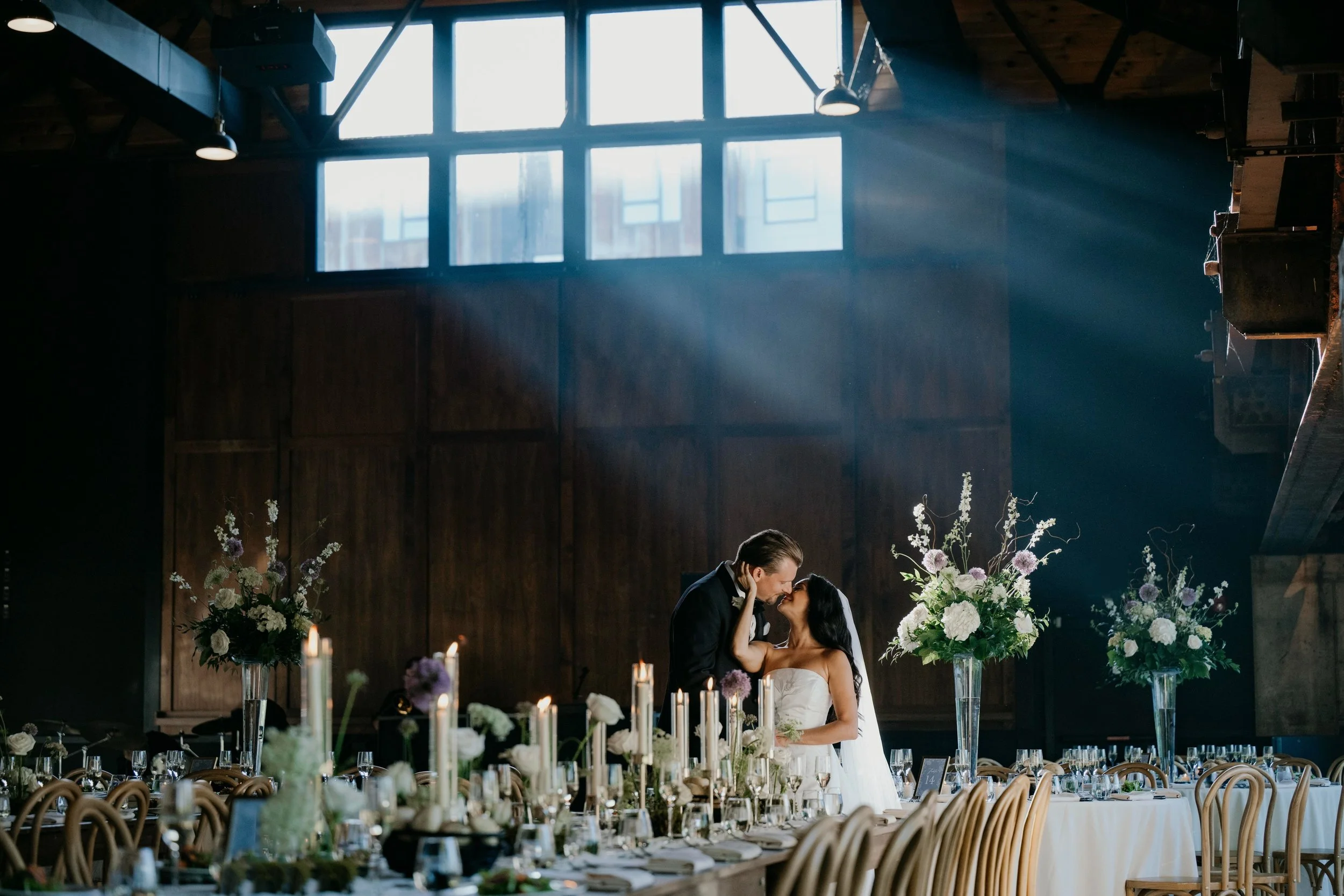Noelle and Andrew's wedding at the Pump House in Philadelphia was one l'll never forget. It was my first time photographing at this incredible venue, and the moment these two shared a kiss in the ballroom as beautiful rays of light poured through the
