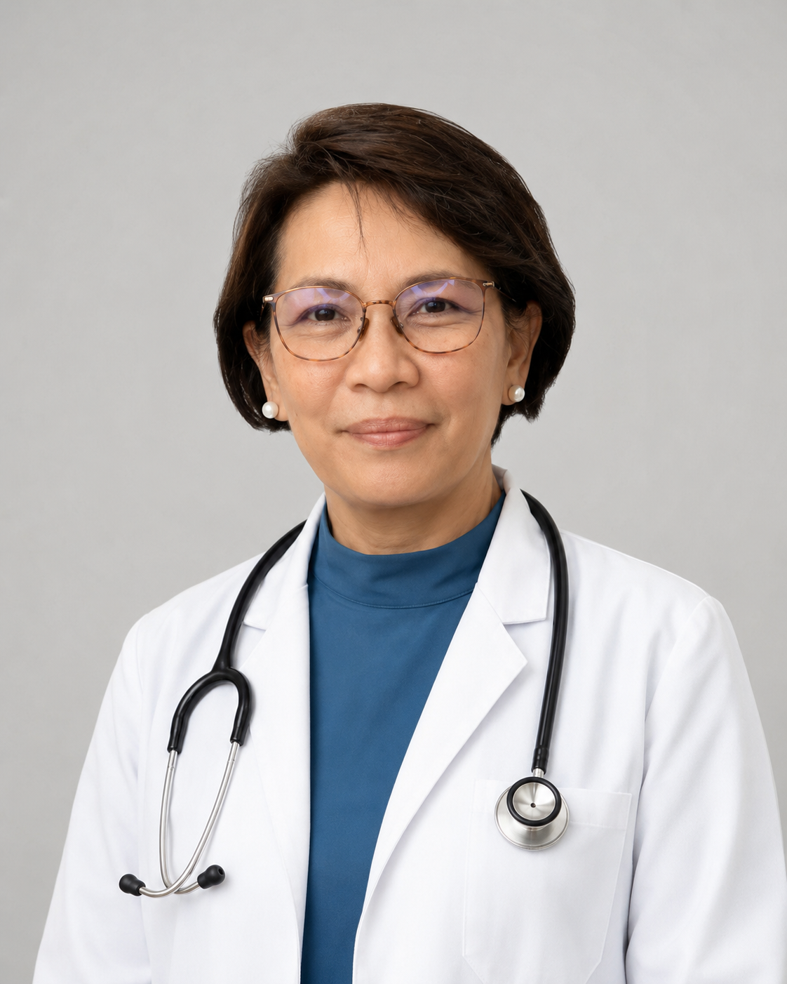 Dr Olga Virtusio Head of City Health Paranaque - Medical Director A female doctor .