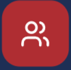 Icon representing a group of three people on a red background.