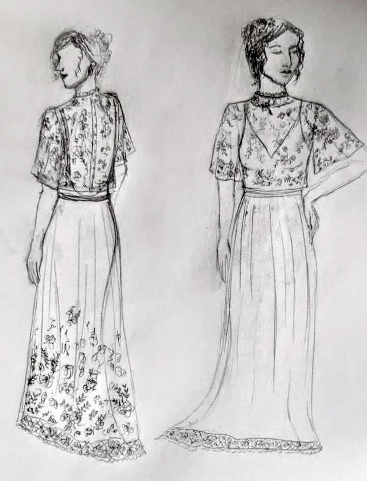Original design for the dress (by the client, Jessica Gehrhardt) 
