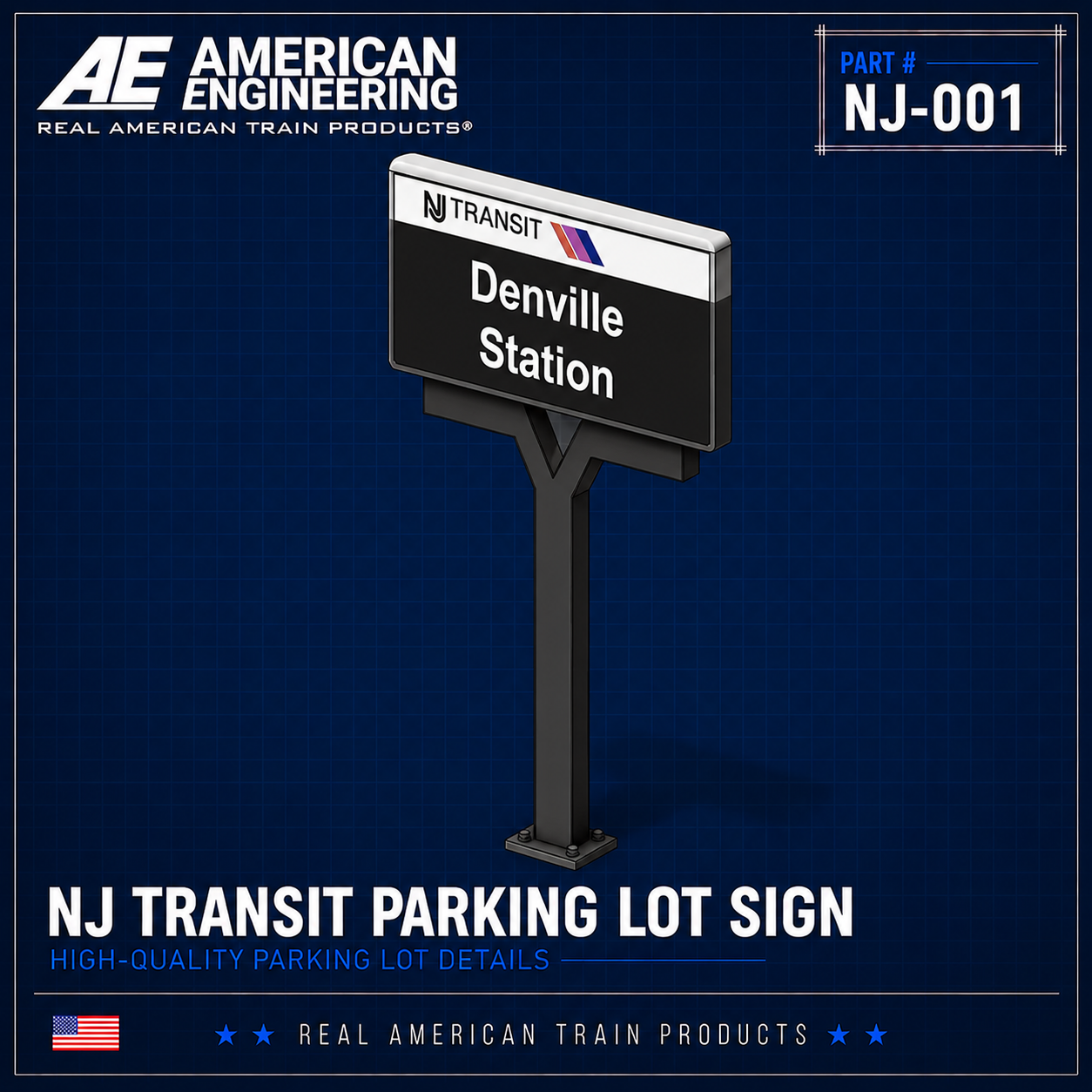 NJ-001 NJ Transit Parking Lot Sign (Qty. 1)