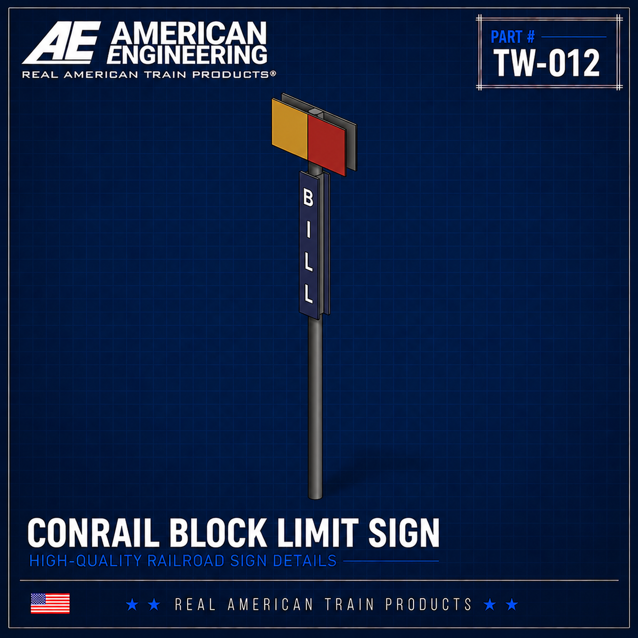 TW-012 Conrail Block Limit Sign (Qty. 4)