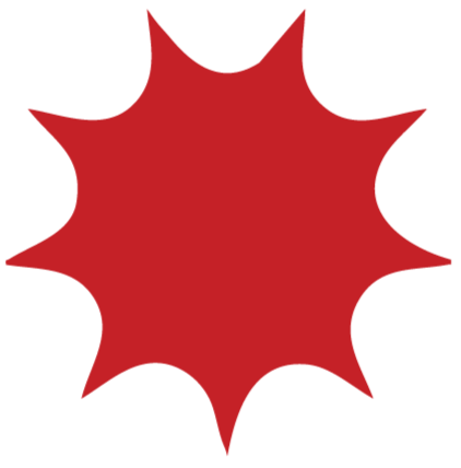 Geometric drawing of an outline square with sections divided by vertical, horizontal, and half circle lines.