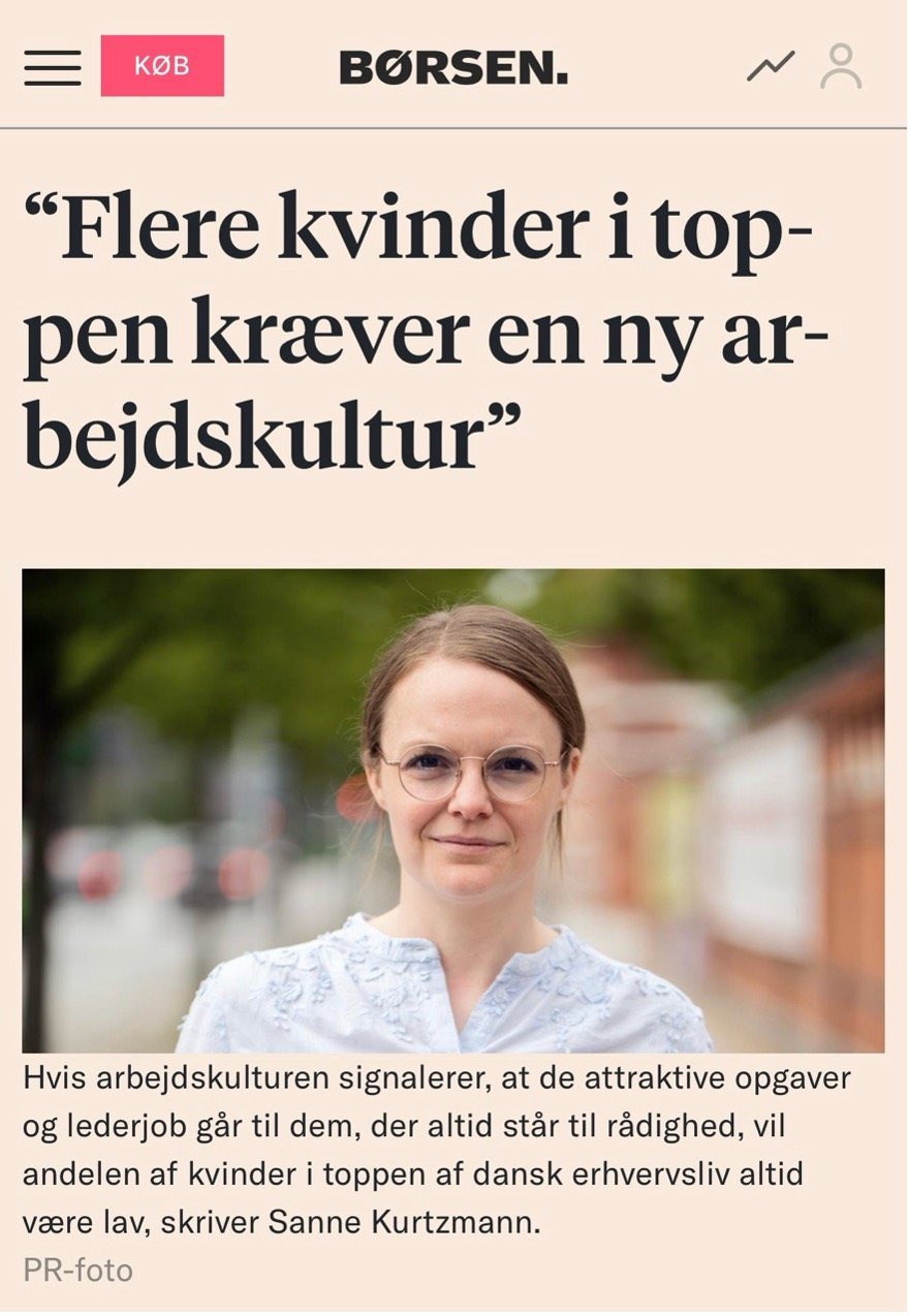 Flere kvinder i toppen kræver en ny arbejdskultur