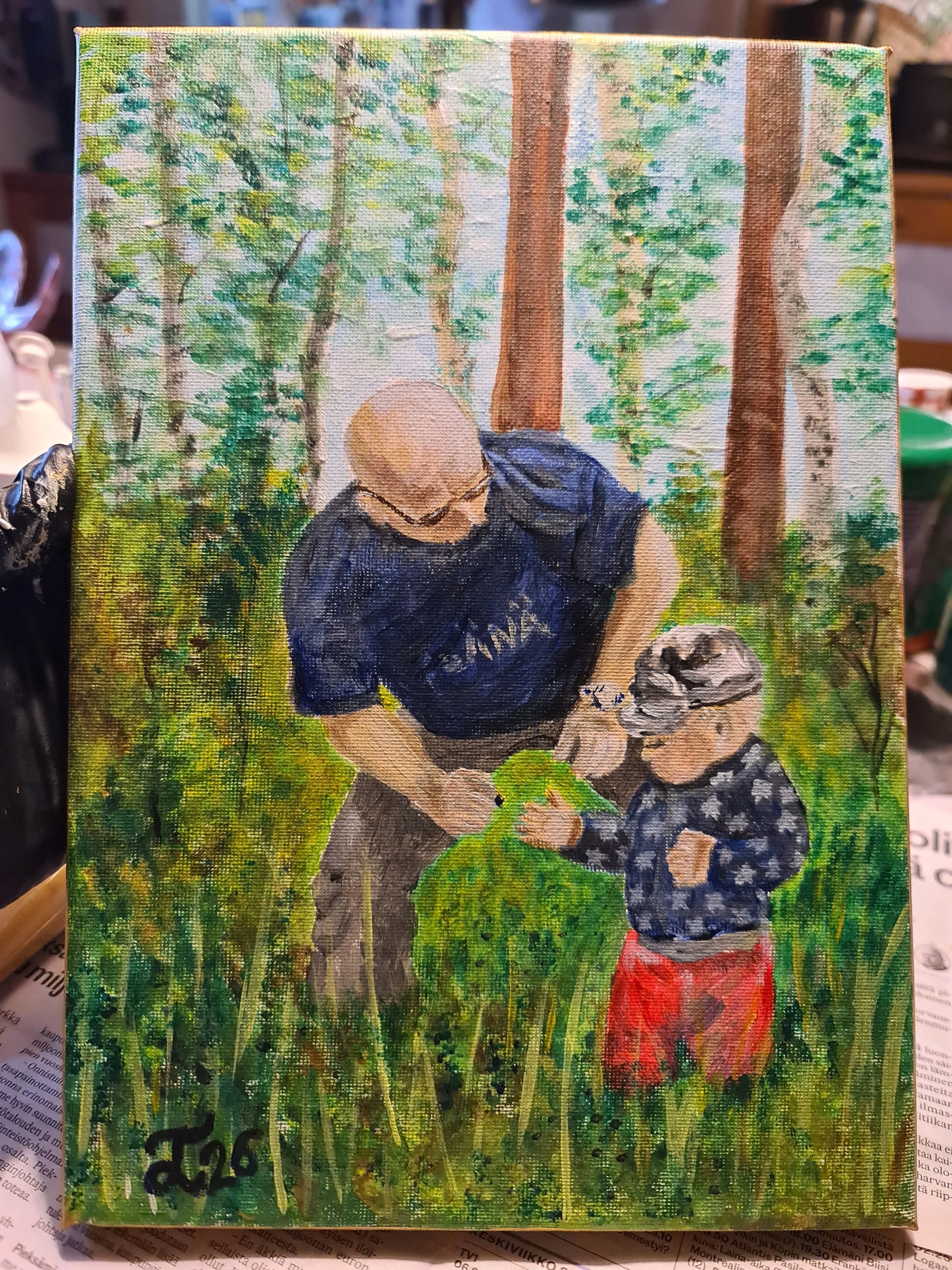  Tämän taulun olen tehnyt 75v. lahjaksi isälleni 