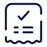 Eine Visitenkarte mit einem Häkchen.