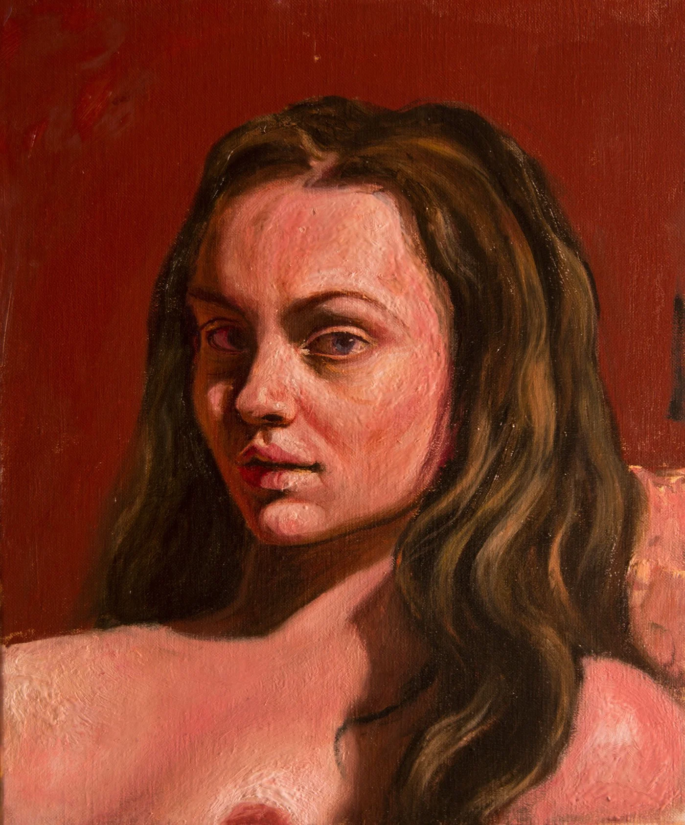 Ritratto fanciulla , pittura realismo contemporaneo.
