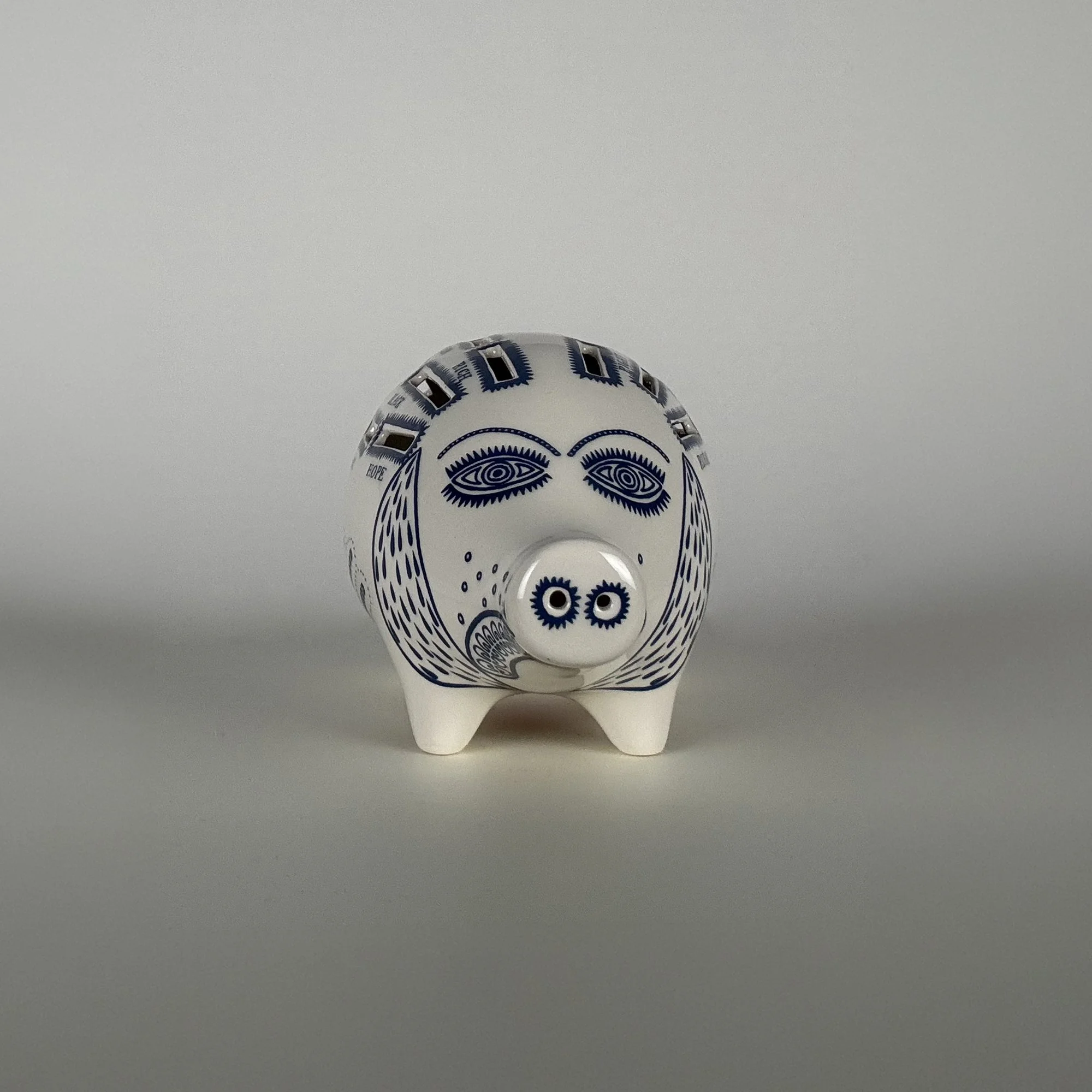 Grayson Perry Piggy Bank, 2017, ceramic sculpture, rear view