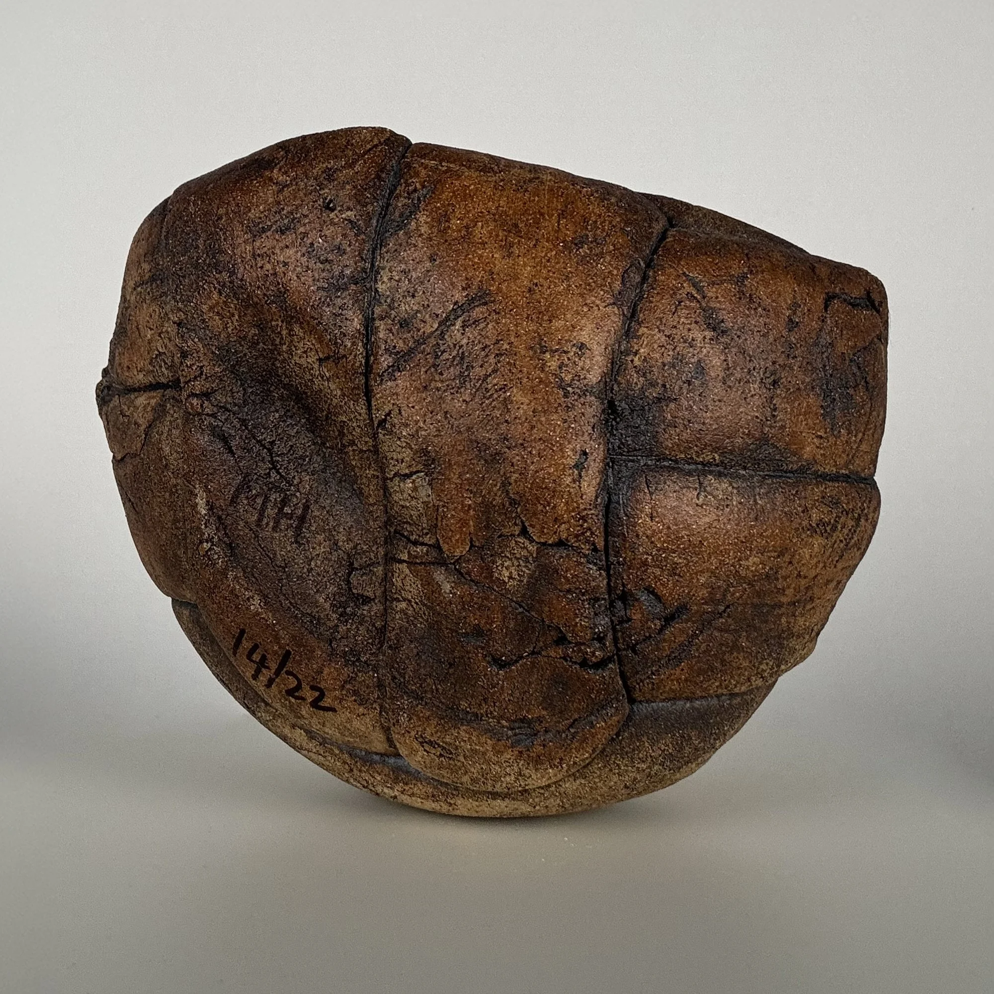 Marcus Harvey Ball, 2018, glazed stoneware sculpture, side view