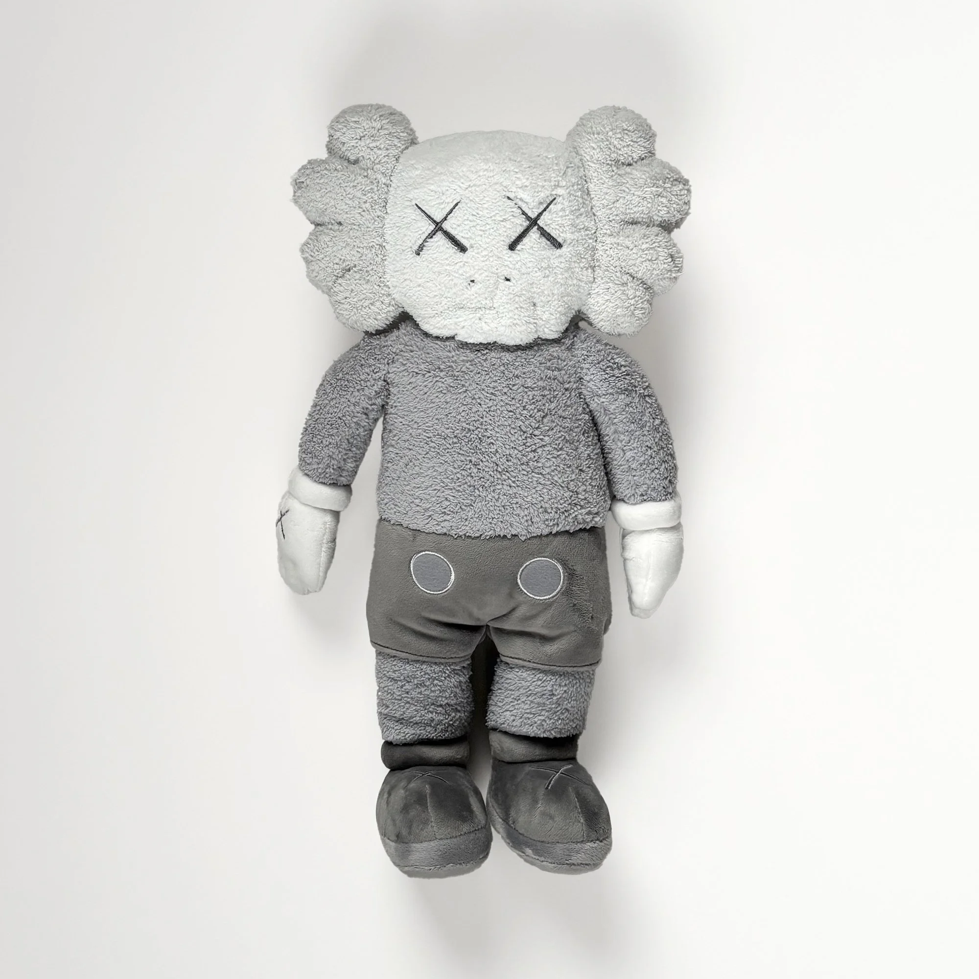 KAWS Hong Kong Holiday Plush, 2019, grey, front view