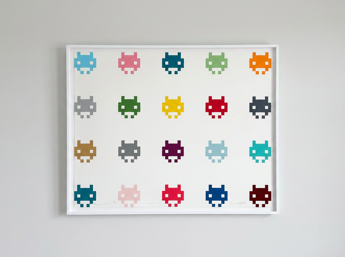Damien Hirst & Invader - Invadhirst - Framed limited edition print