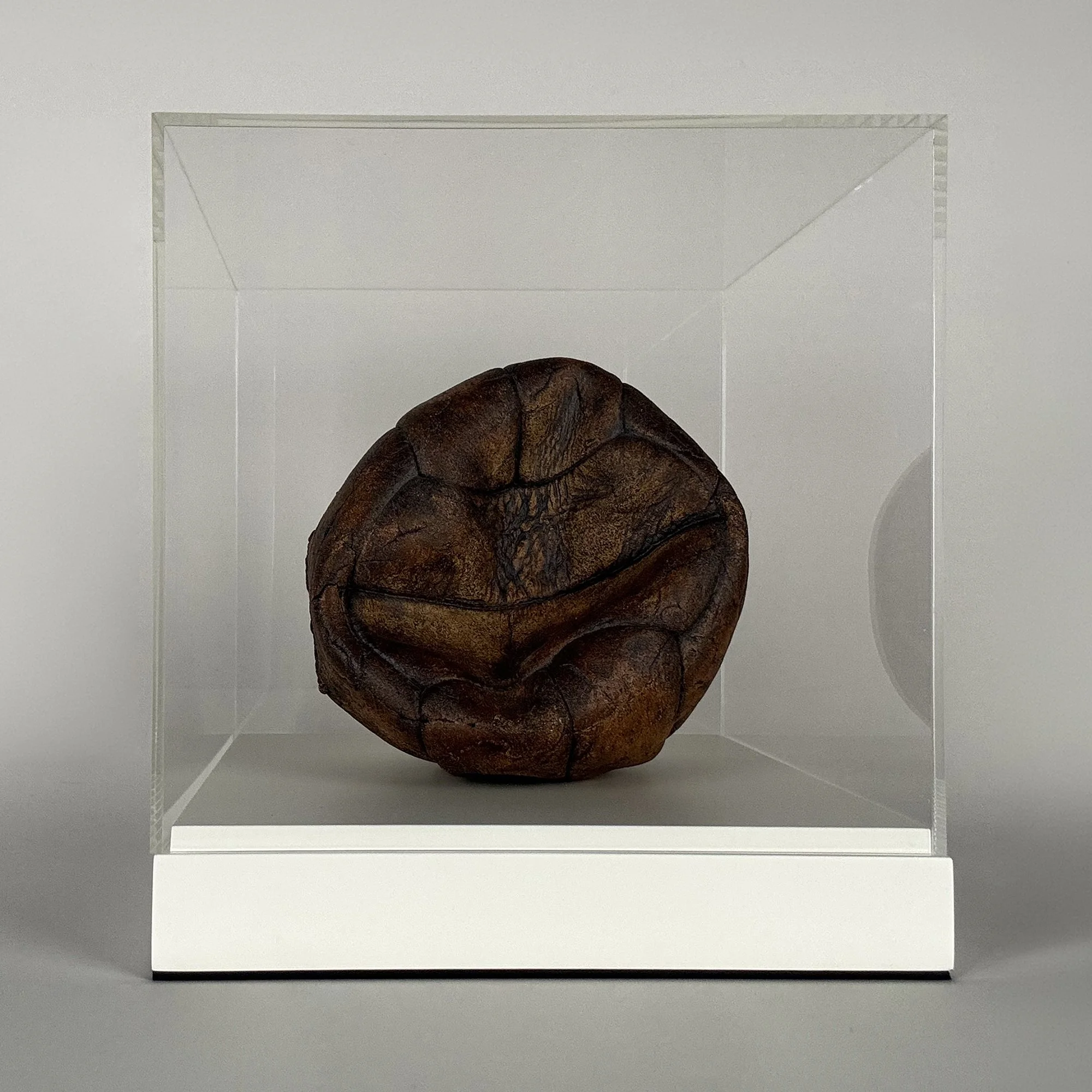Marcus Harvey Ball, 2018, glazed stoneware sculpture in perspex display box