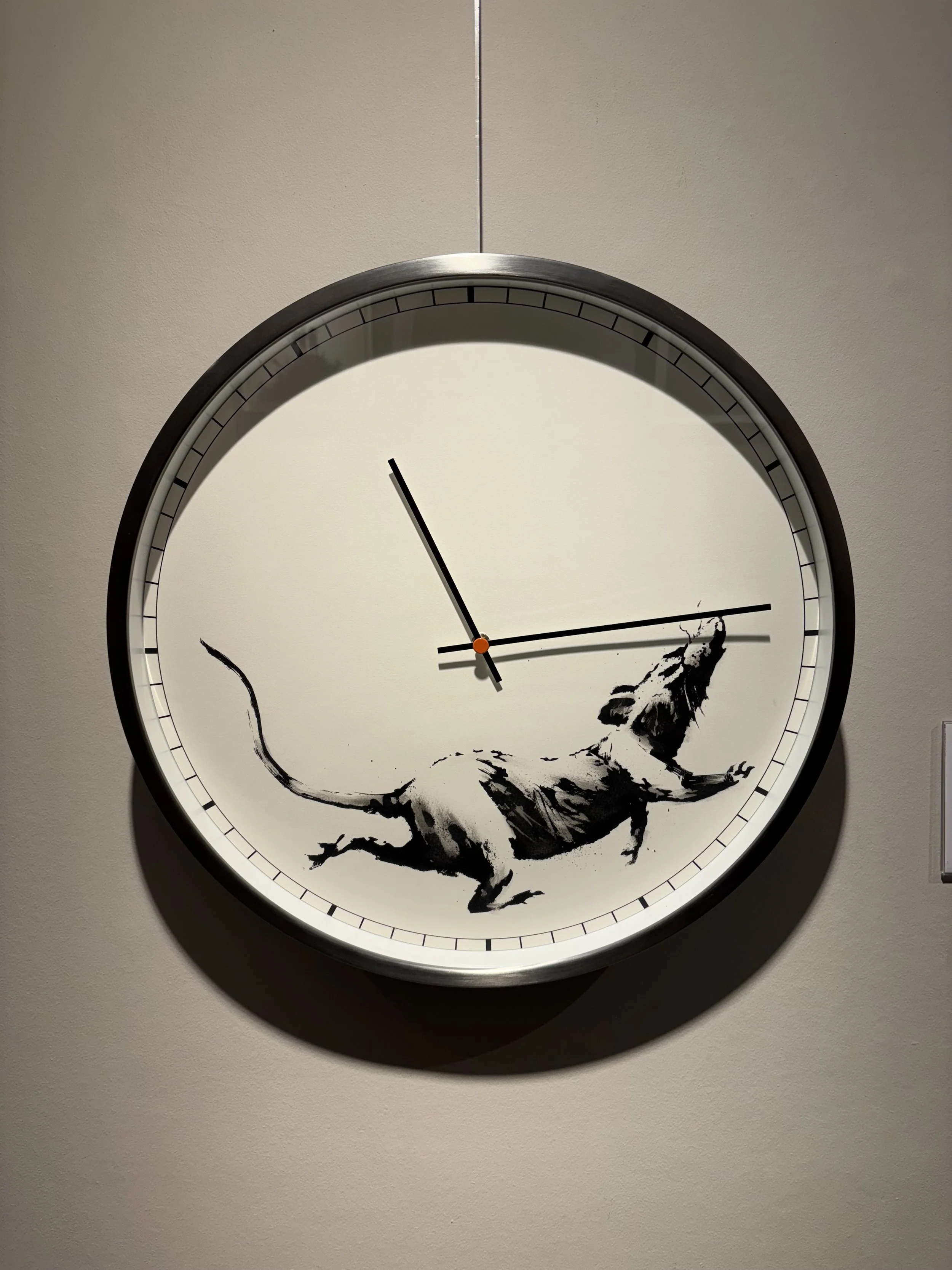 banksy limited edition stencilled wall clock from the gross domestic product pop-up in croydon