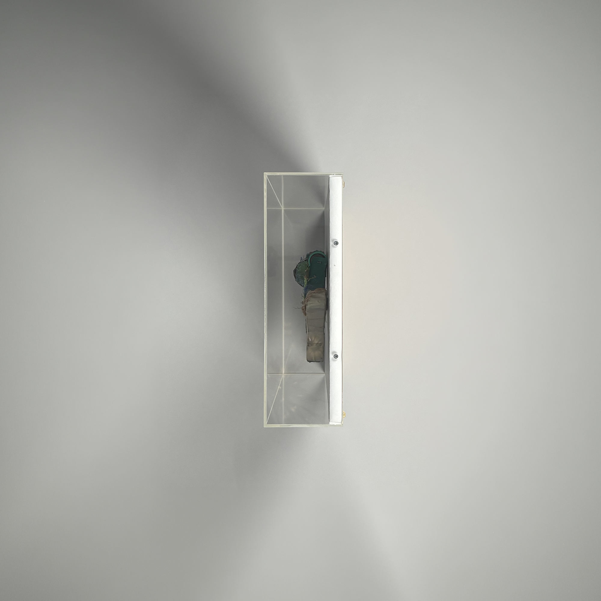 BAST Trash Gun I, 2014, unique mixed media sculpture in acrylic display box, side view