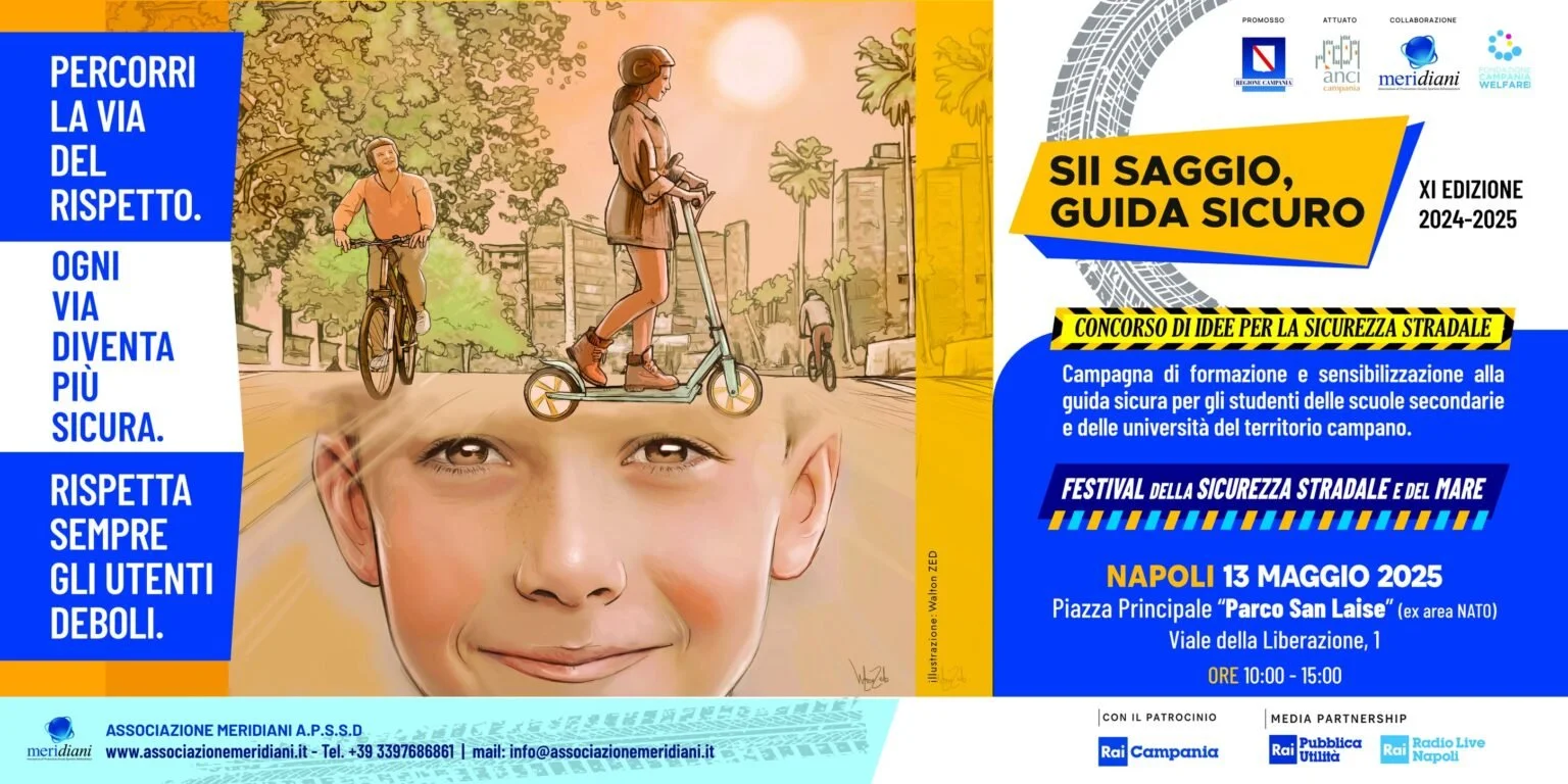       
  
    La premiazione del concorso quest’anno si terrà&nbsp;martedì 13 maggio dalle 10:00 alle 15:00 all’interno del “Villaggio Sii Saggio, Guida Sicuro”, nel Parco San Laise di Napoli, ubicato in Viale della Liberazione 1.  Presenti alla Conf