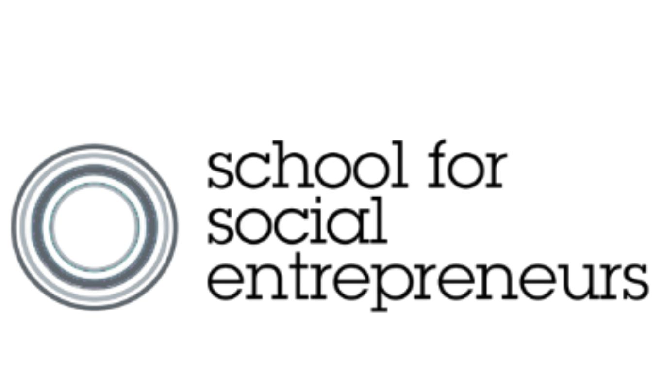 Logo of the School for Social Entrepreneurs with concentric circles and the organization name.