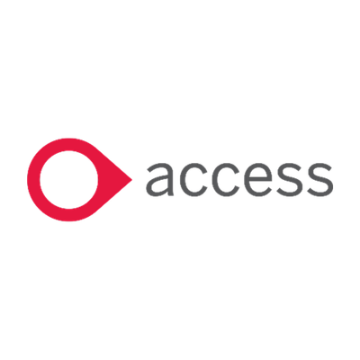 Access logo with a red circular arrow symbol and the word 'access' in gray