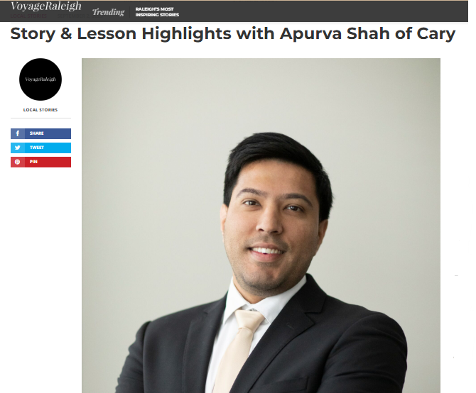 Story & Lesson Highlights with Apurva Shah of Cary Featured on Voyage Raleigh