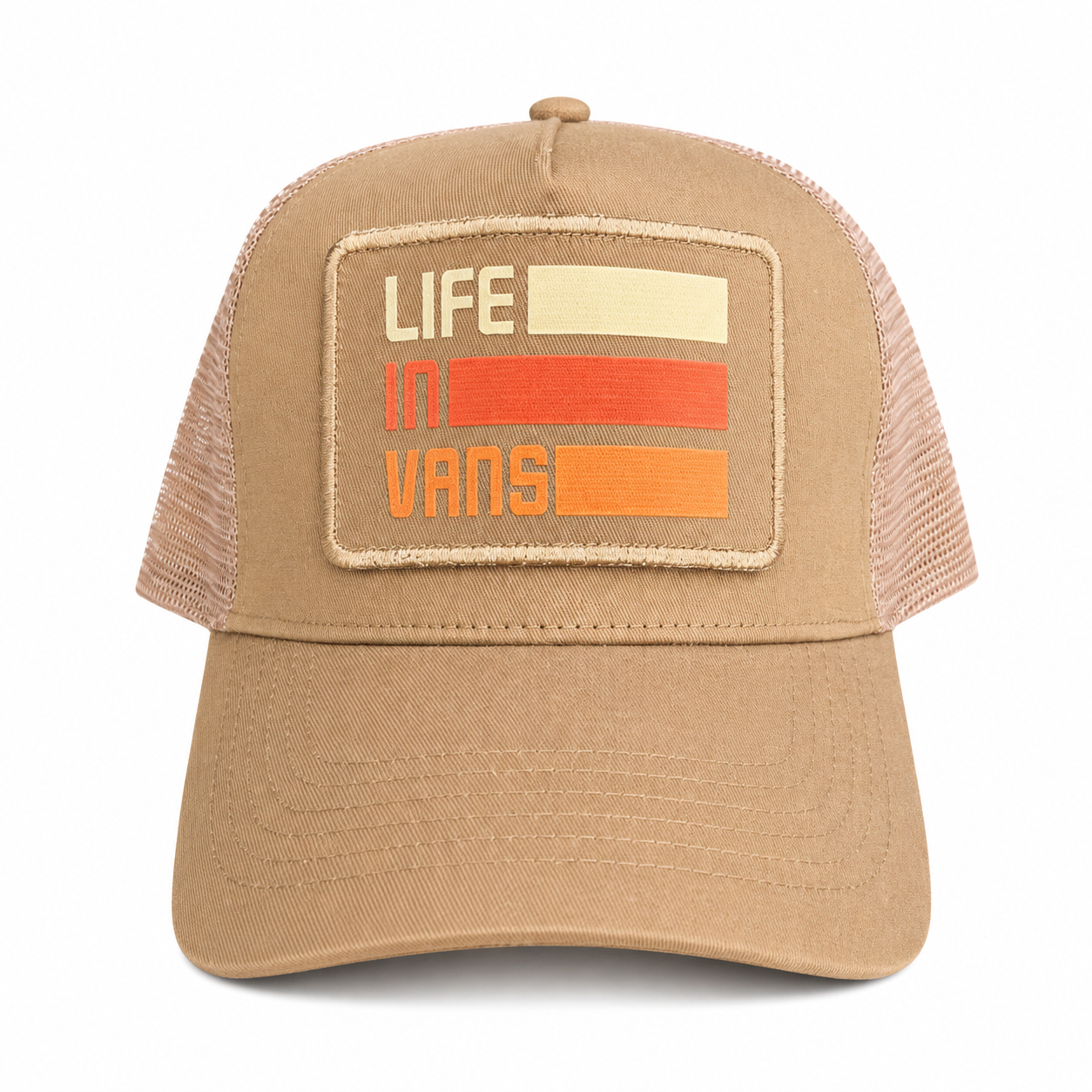 Life In Vans Retro Bars Removable Patch 5 Panel Cap - Desert Sand