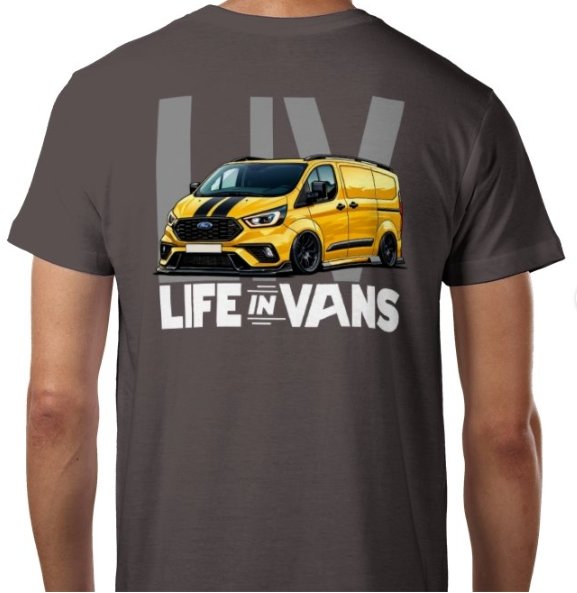 LIFE IN VANS Yellow Transit Custom