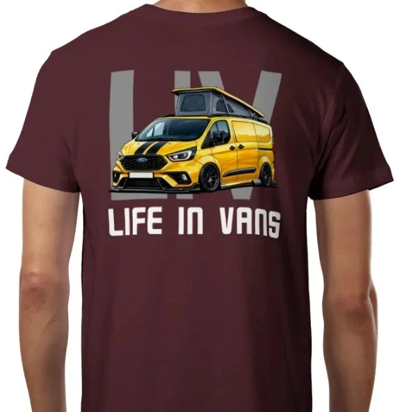 LIFE IN VANS Yellow Transit Custom