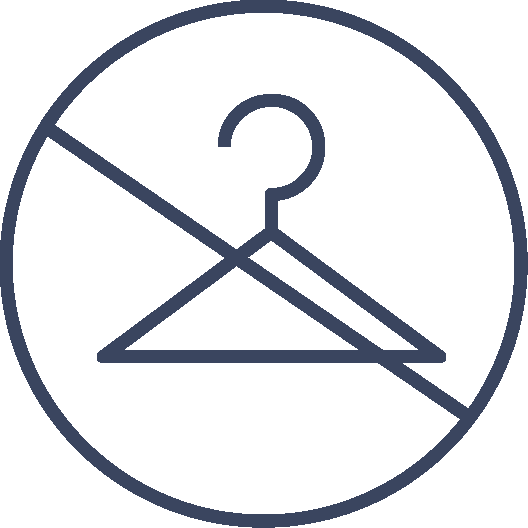 An illustration of a clothing hanger with a question mark, indicating no clothes or unidentified clothing item.
