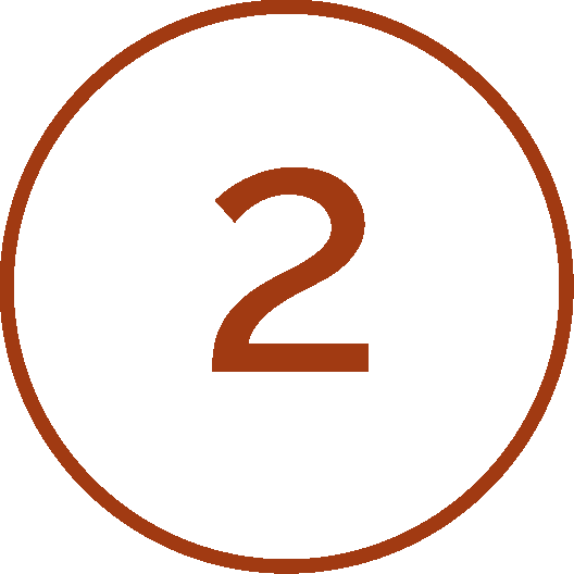 Number 2 inside a brown circle.