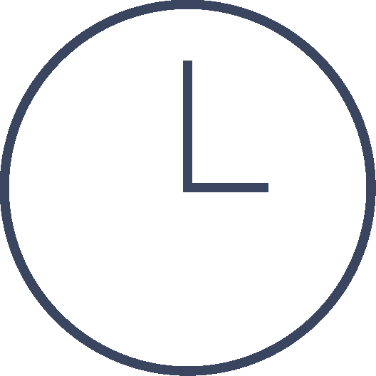A simple clock showing the time as 3:00.