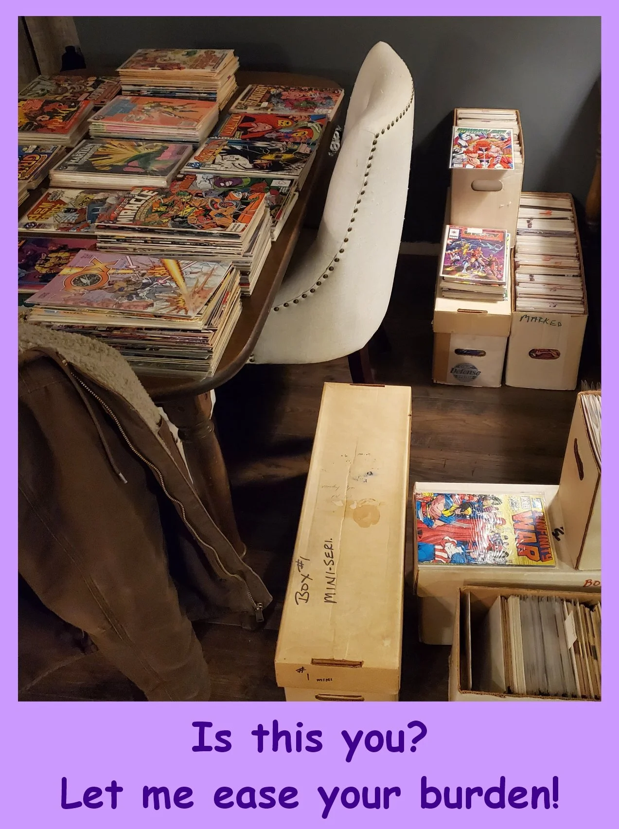 Comic book collection. I'll buy you comic books.
