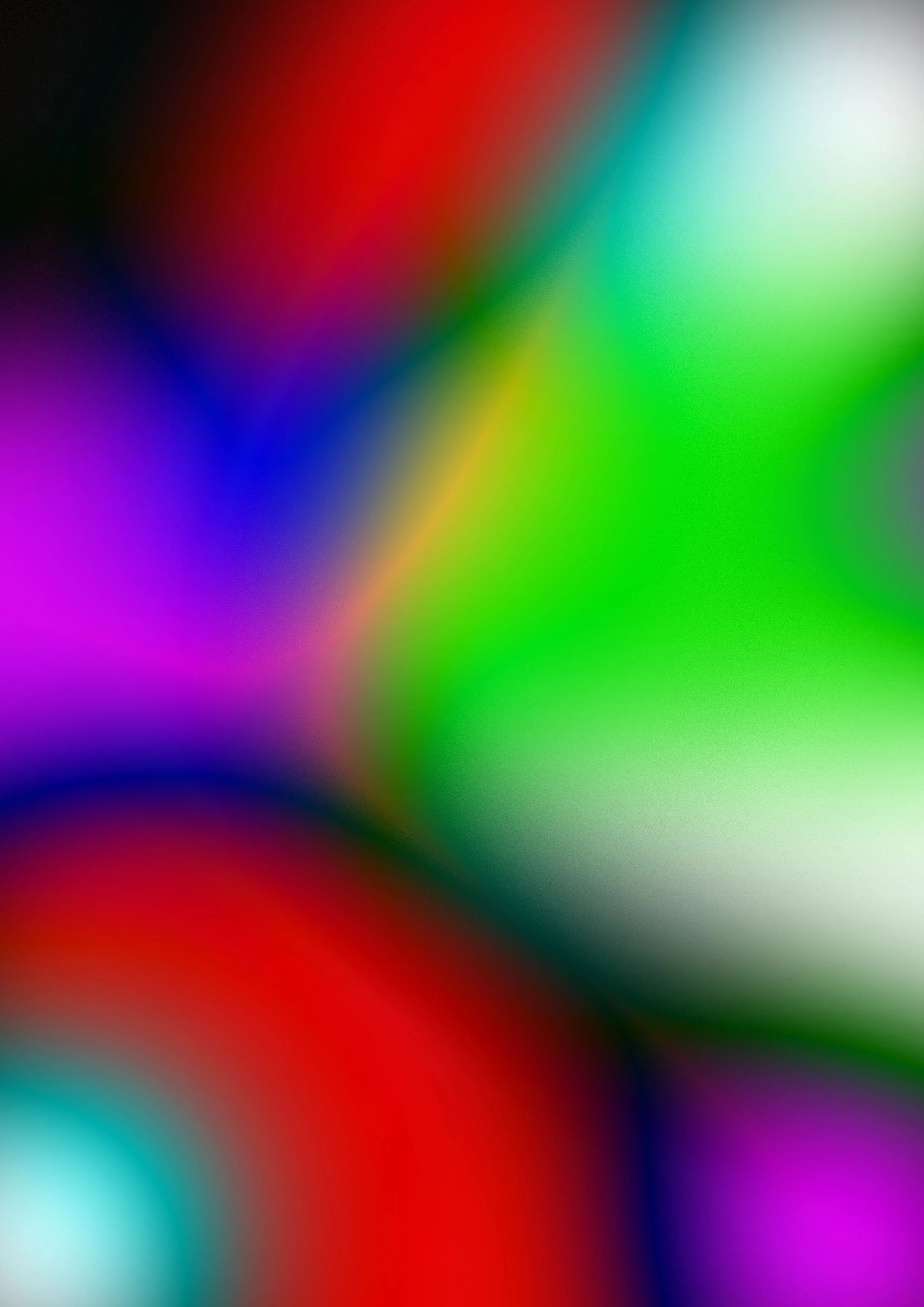 Blurred colorful abstract background with a mixture of vibrant colors including red, green, purple, blue, and white.