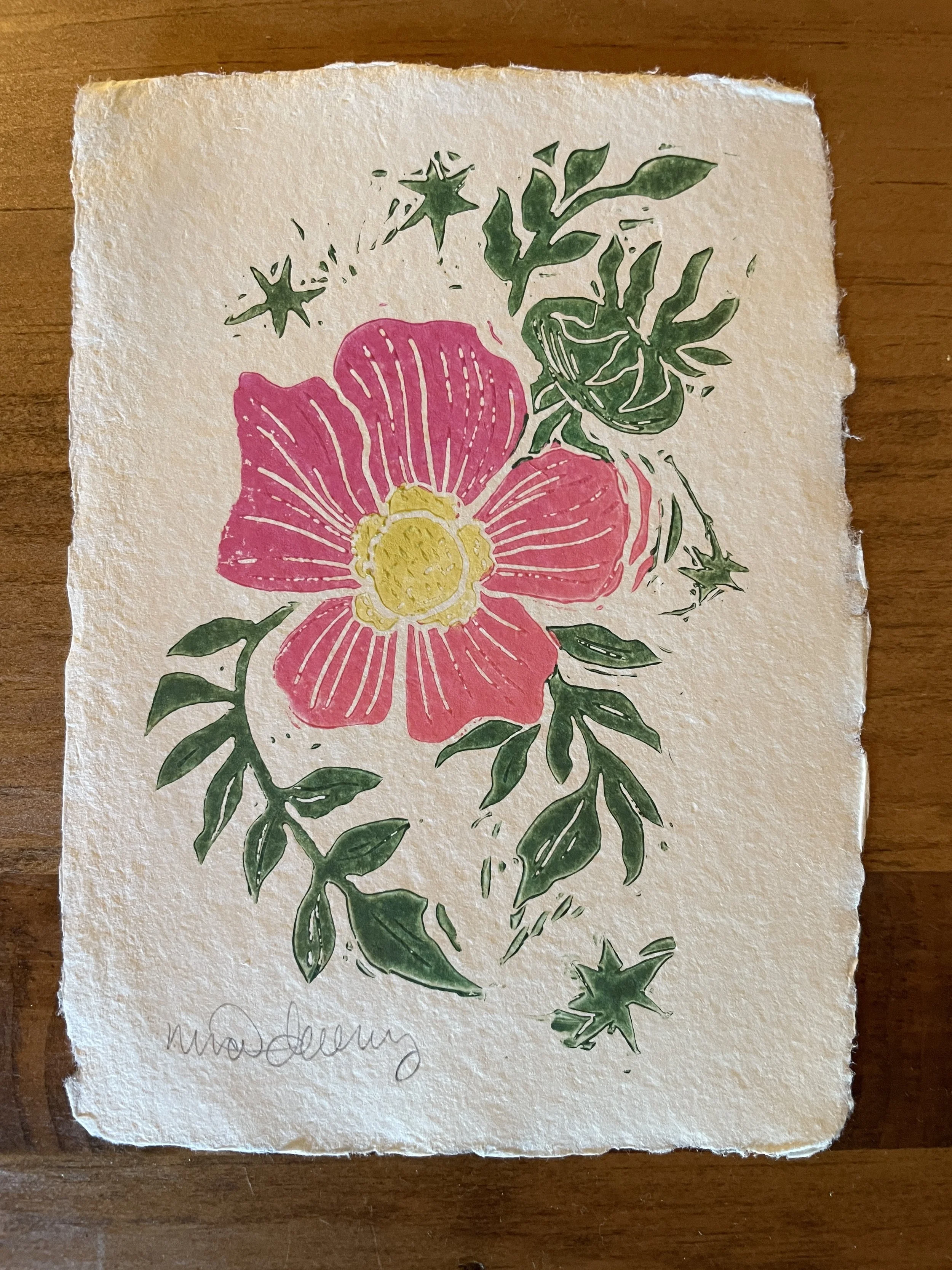 Print on handmade paper, gifted from Regina Rooney