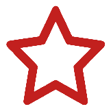 Outline of a red star