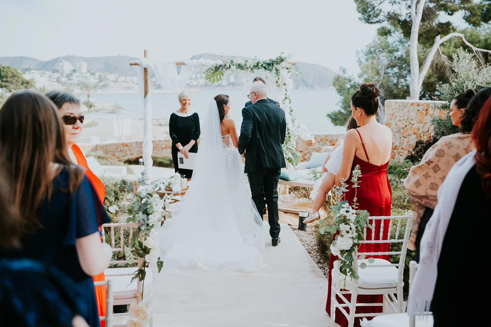 Wedding ceremony at Mares del Tiempo, overlooking the Mediteranean