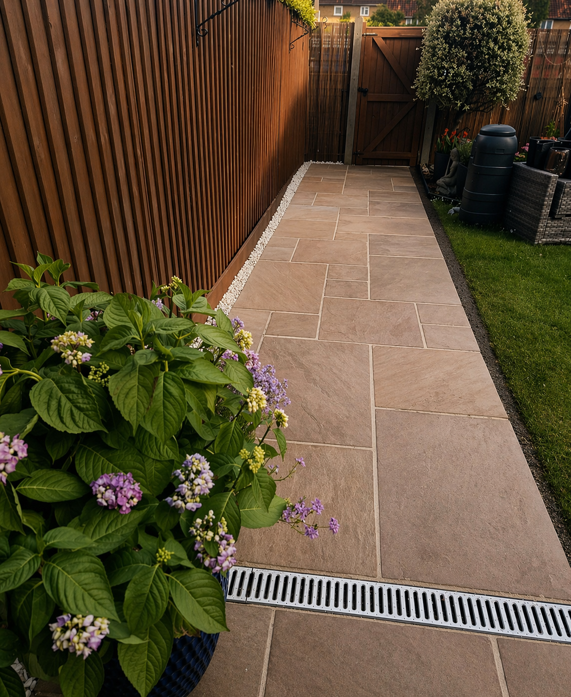 Indian sandstone garden pathway