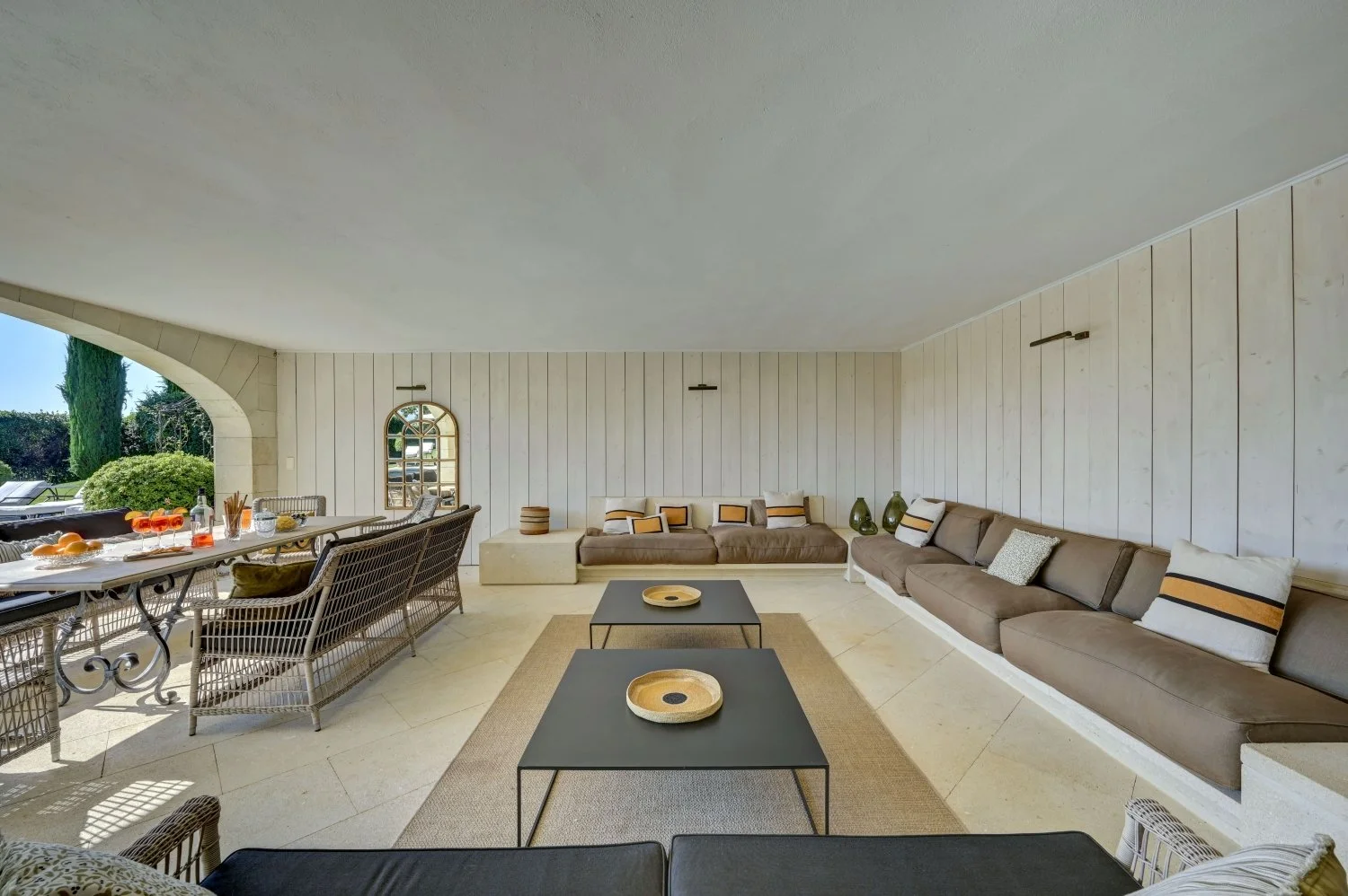 corporate retreat in France castle pool house