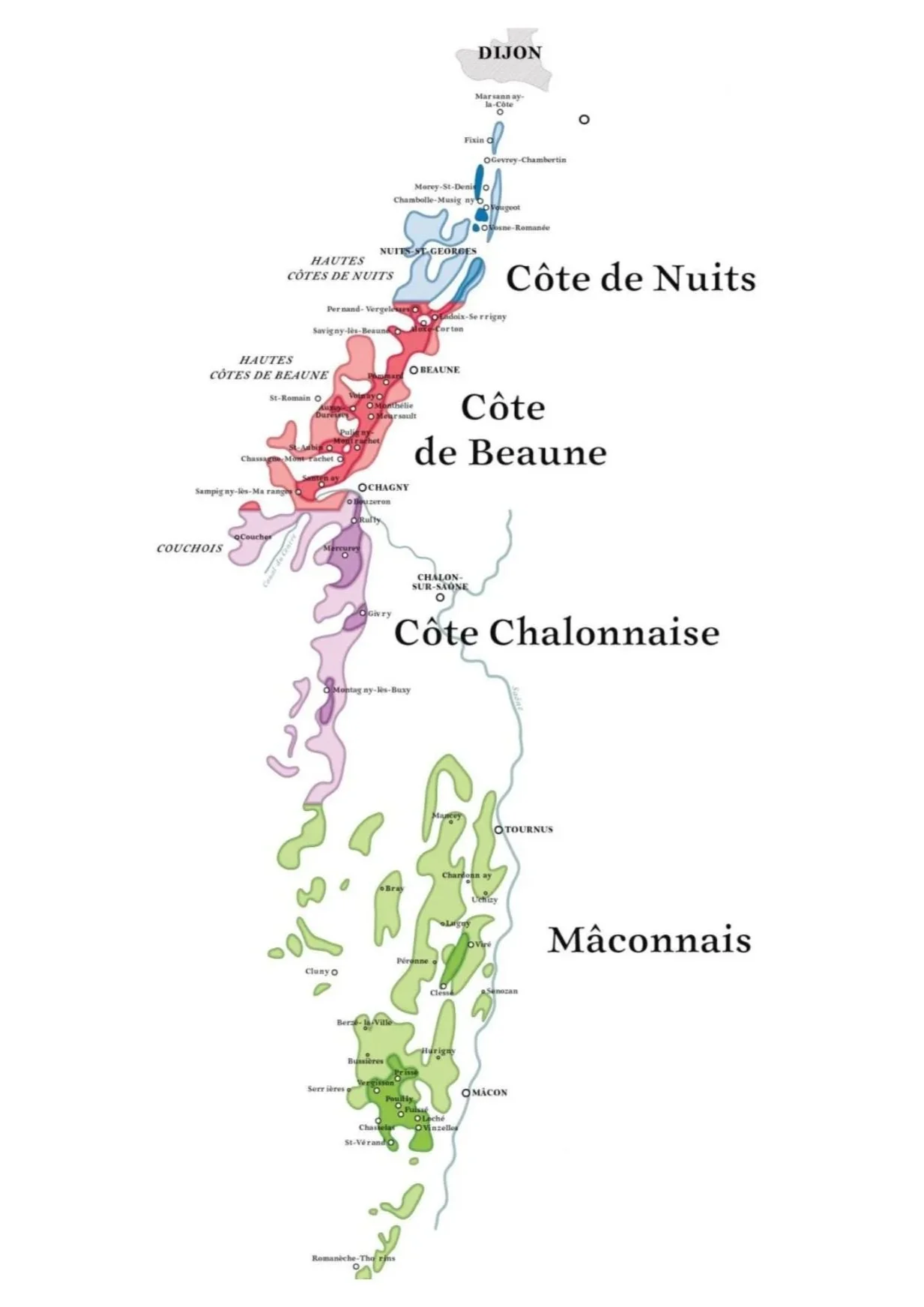 map burgundy vineyards
