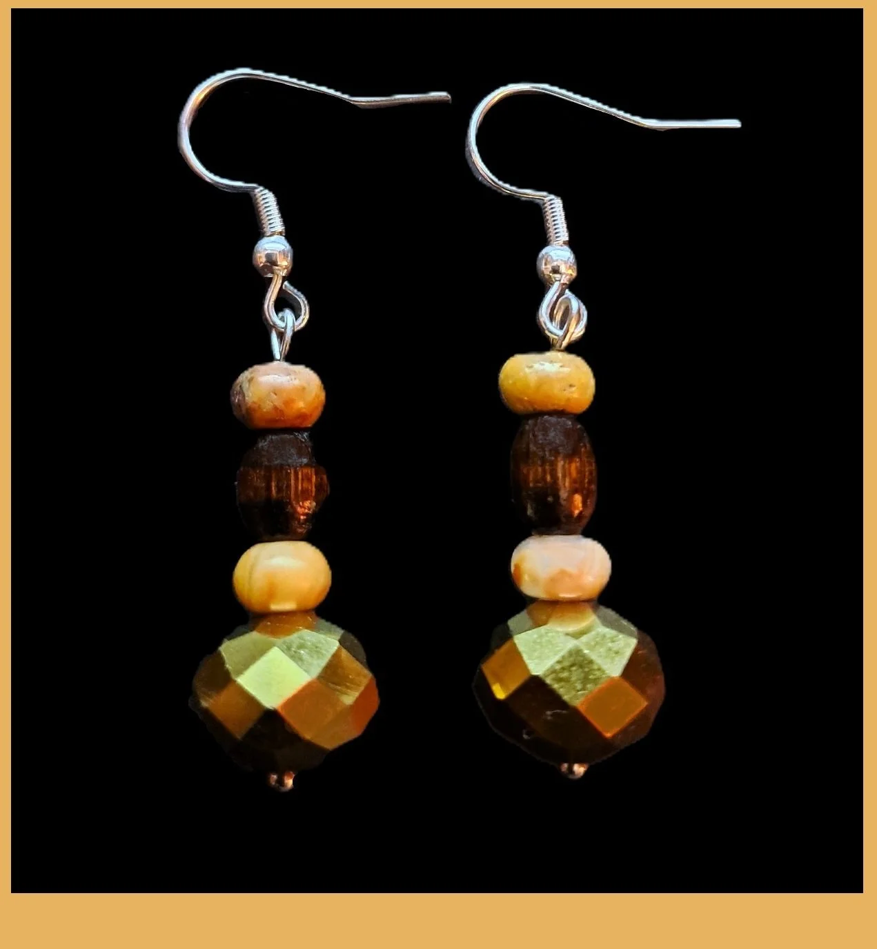 Earrings - Brown Gold