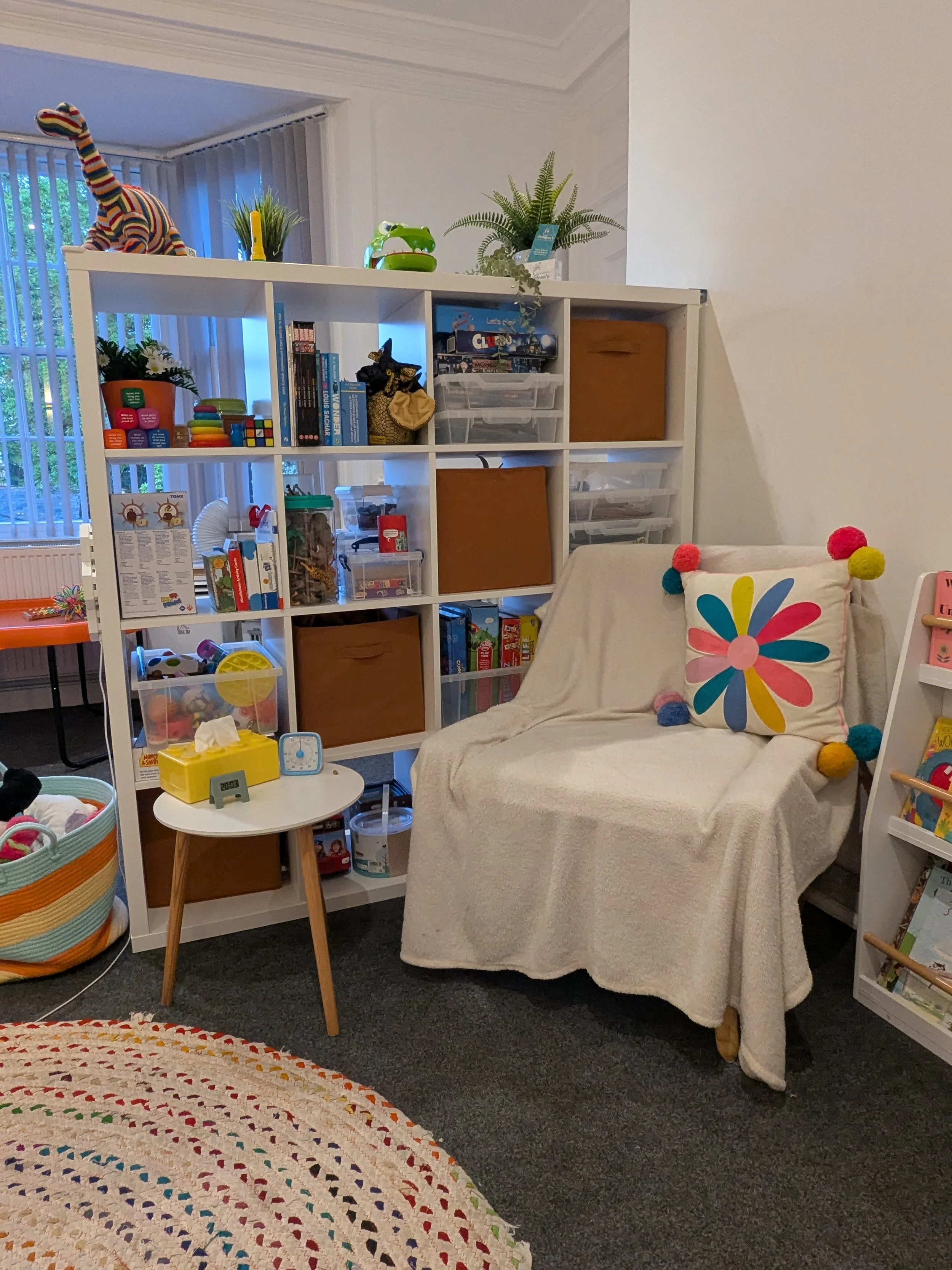 Sensory Room chair and shelves