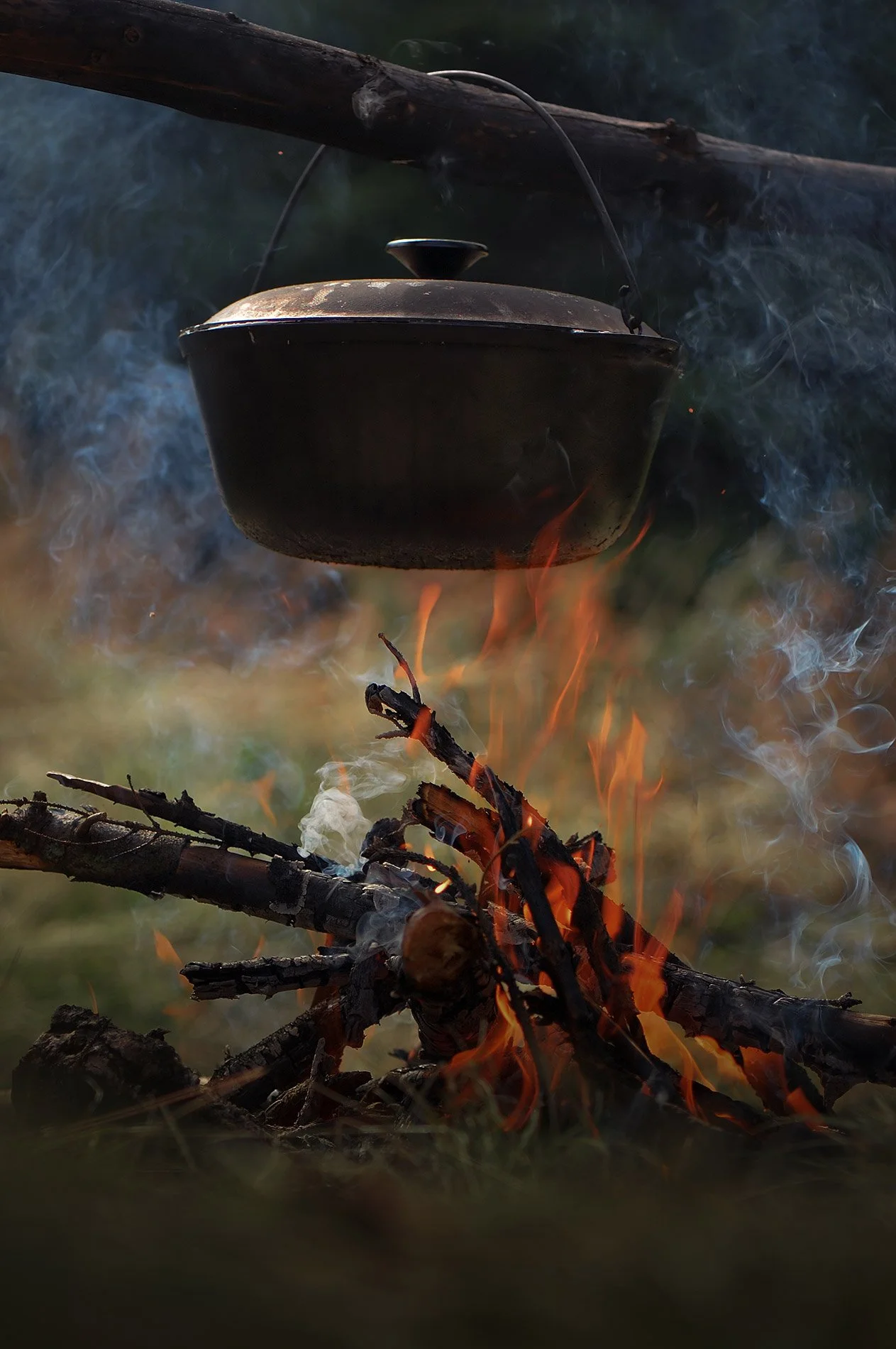 Pot cooking over the fire at Blackwood Valley retreats