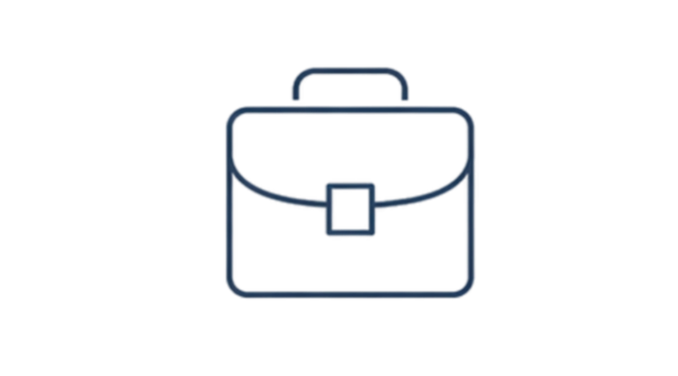 Line drawing of a briefcase or portfolio.