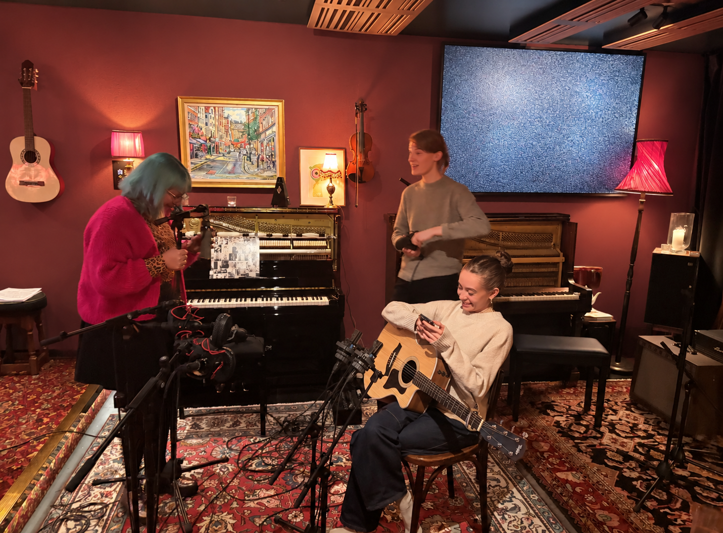 Cozy Maroon Music Studio Session.png