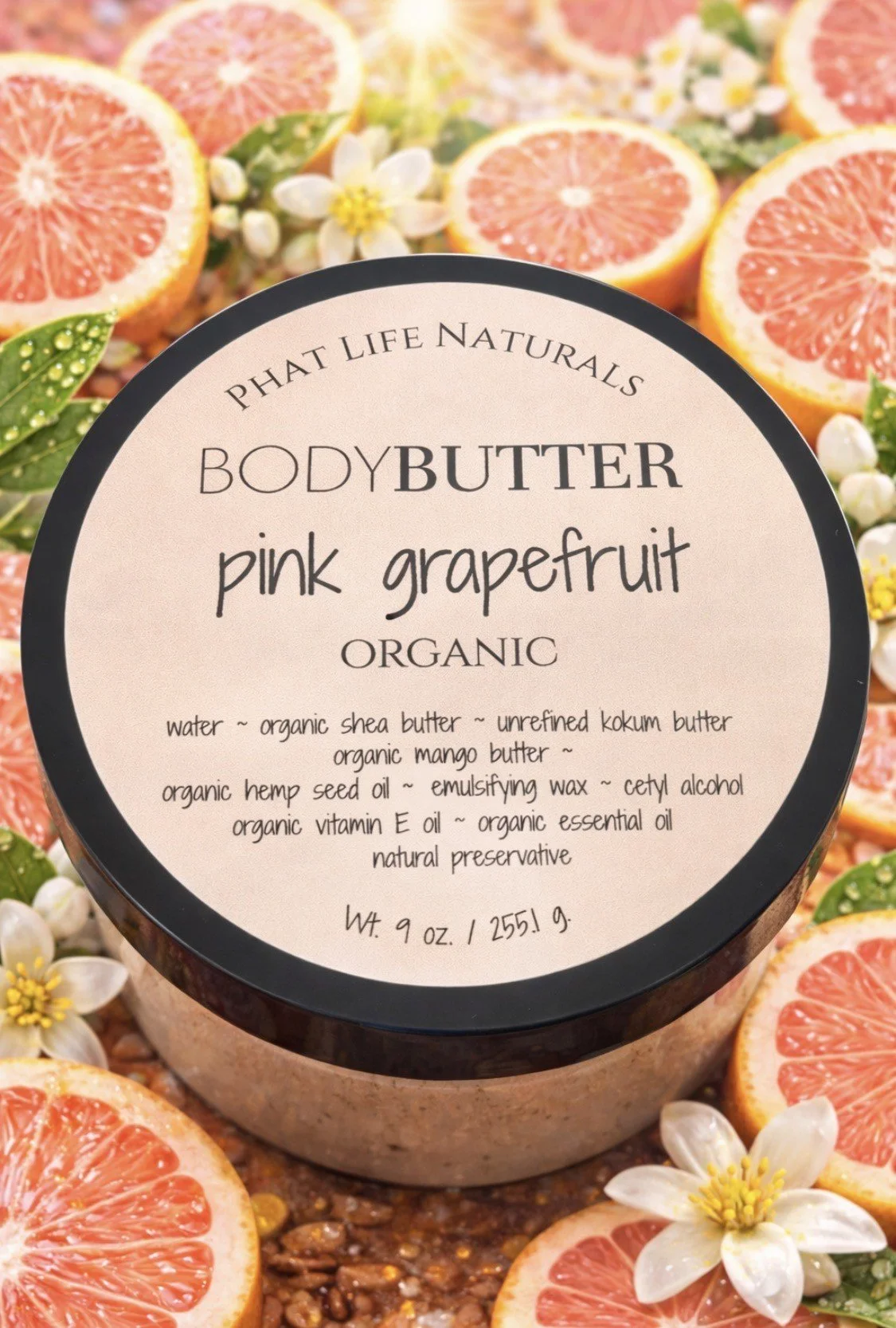 *Organic* Pink Grapefruit Body Butter - 9 oz.