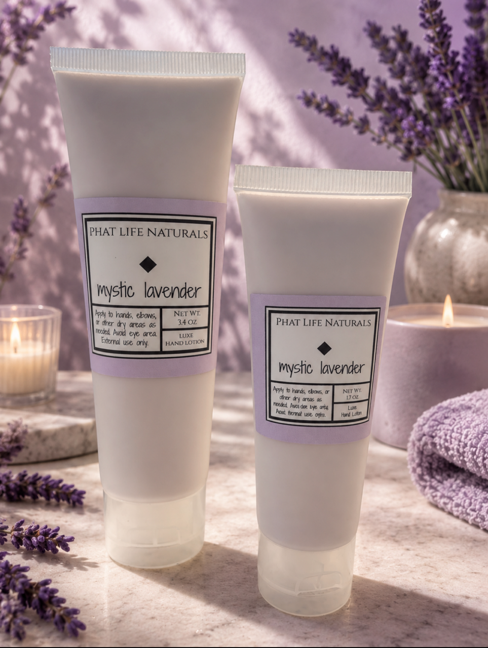 “Organic” Mystic Lavender Hand Lotion- 1.7 oz. & 3.4 oz.