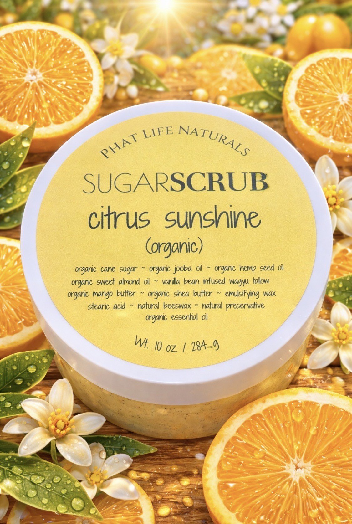 "Organic" Citrus Sunshine Sugar Scrub - 10 oz.