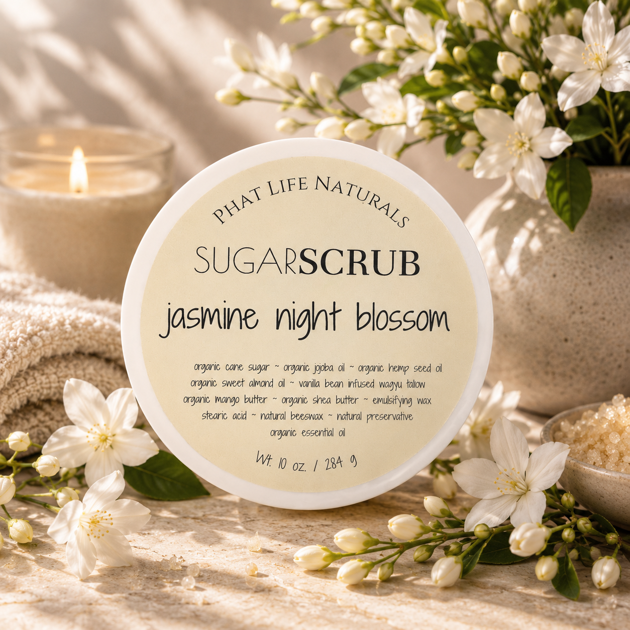 Jasmine Night Blossom Sugar Scrub- 10 oz.